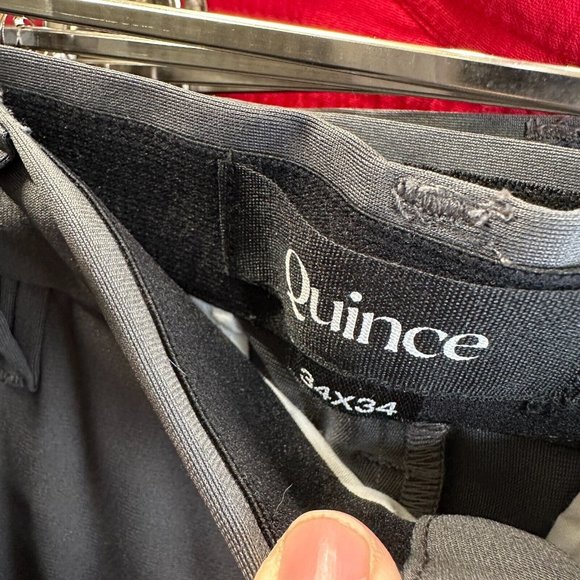 Quince Men's Recycled Comfort Tech Chino Pants Slim Fit Charcoal Gray 34x34 NWT - Picture 6 of 7